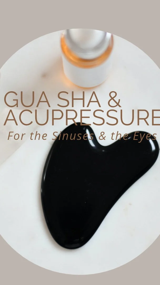 Gua Sha & Acupressure for the Sinuses & the Eyes🕊️

I’ve been dealing with serious allergies recently resulting in all sorts of sinus & eyes issues. So I’ve been using my neti pot to irrigate my sinuses and soothe them a bit. I’m trying to reduce anything inflammatory to my system & getting a lot of sleep which has been helping. I’ve also been doing a lot of self massage and acupuncture- and it’s been helping so much! 

So I wanted to share with you this lovely set up acupressure points you can easily do at home for eye strain, pain, allergies, twitching of the eyelids, and also to support sinus/allergy issues in general. 

If you don’t have a gua sha tool, no stress- use your fingers. Works just as well. Spend at least 3 cycles of breath per acupressure point and enjoy!